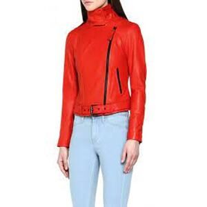 Mackage Hania Red Leather Moto Jacket XS